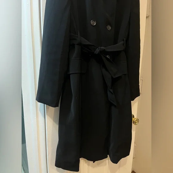 Calvin Klein Classic Black Trench Coat - Picture 2 of 9